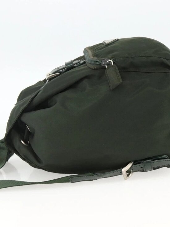 PRADA Backpack Nylon Green Silver Auth BA11221 main image 11